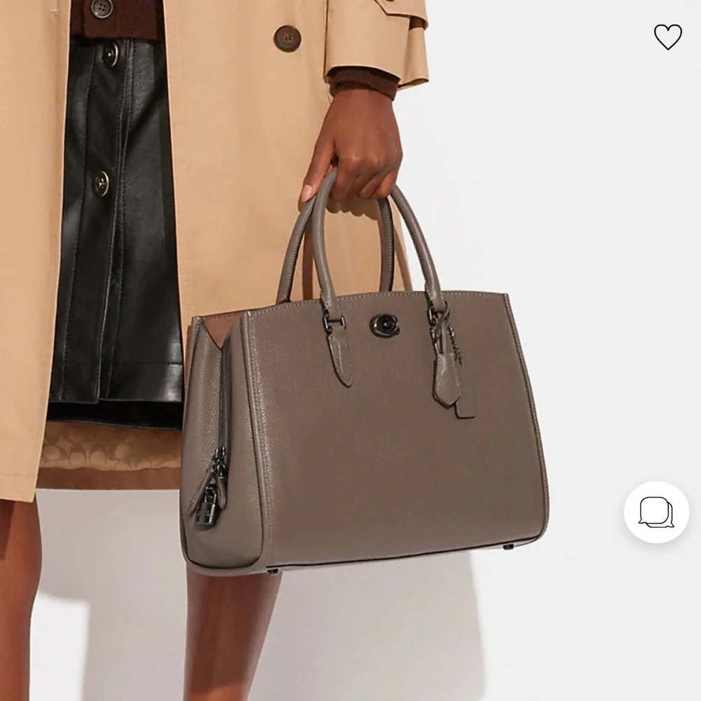 ⭐️SOLD⭐️ Coach Brooke Carryall In Pewter/Stone pebble leather - Picture 6 of 11